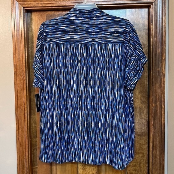 Liverpool Los Angeles Abstract‎ Print Camp Shirt in Linear Abst Prnt Sz S NWT - Picture 3 of 13